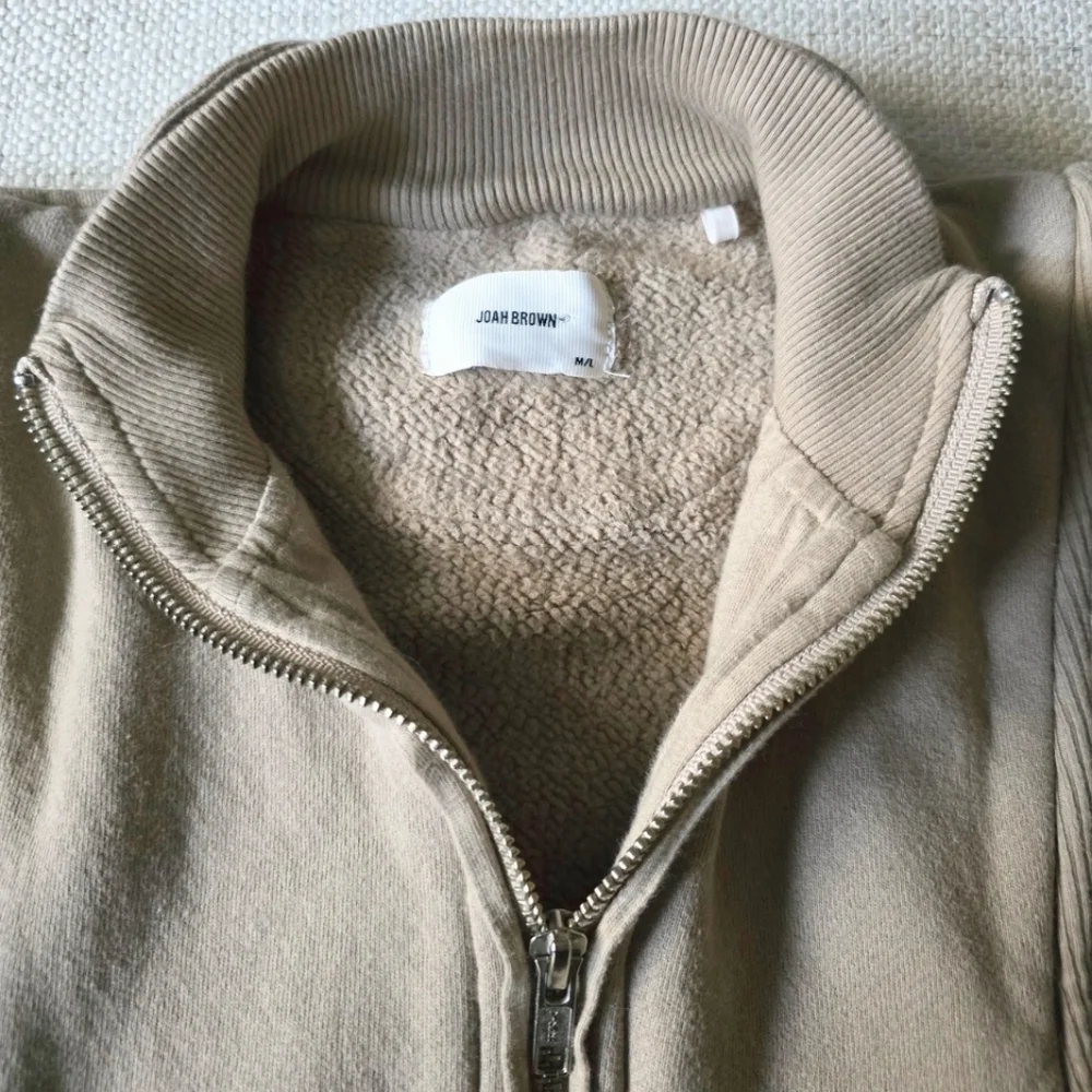 JOAH BROWN Retro Half Zip Pullover Sweatshirt M/L Tan Brown - Picture 5 of 11